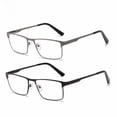 thumbnail image 1 of Gafas de lectura para personas mayores con patas de resorte cuadradas y marco de metal, gafas de lectura de uso duradero, 1 of 5