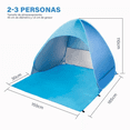 thumbnail image 2 of Tienda De Campaña Impermeable Portátil Para 2-3 Personas Azul, 2 of 5