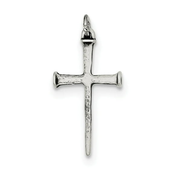 FJC Finejewelers Sterling Silver Antiqued Nail Cross Pendant Necklace - Chain Included
