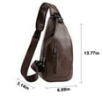 thumbnail image 6 of Clearance under $5 Usloyux Large Sling Bag for Women Men Crossbody Purse Leather Fashionable Trendy Chest Bag for Travel, Fanny Pack, 6 of 9