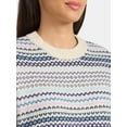 thumbnail image 4 of Time and Tru Women's Fair Isle Pullover Sweater, Midweight, Sizes XS-XXXL, 4 of 5