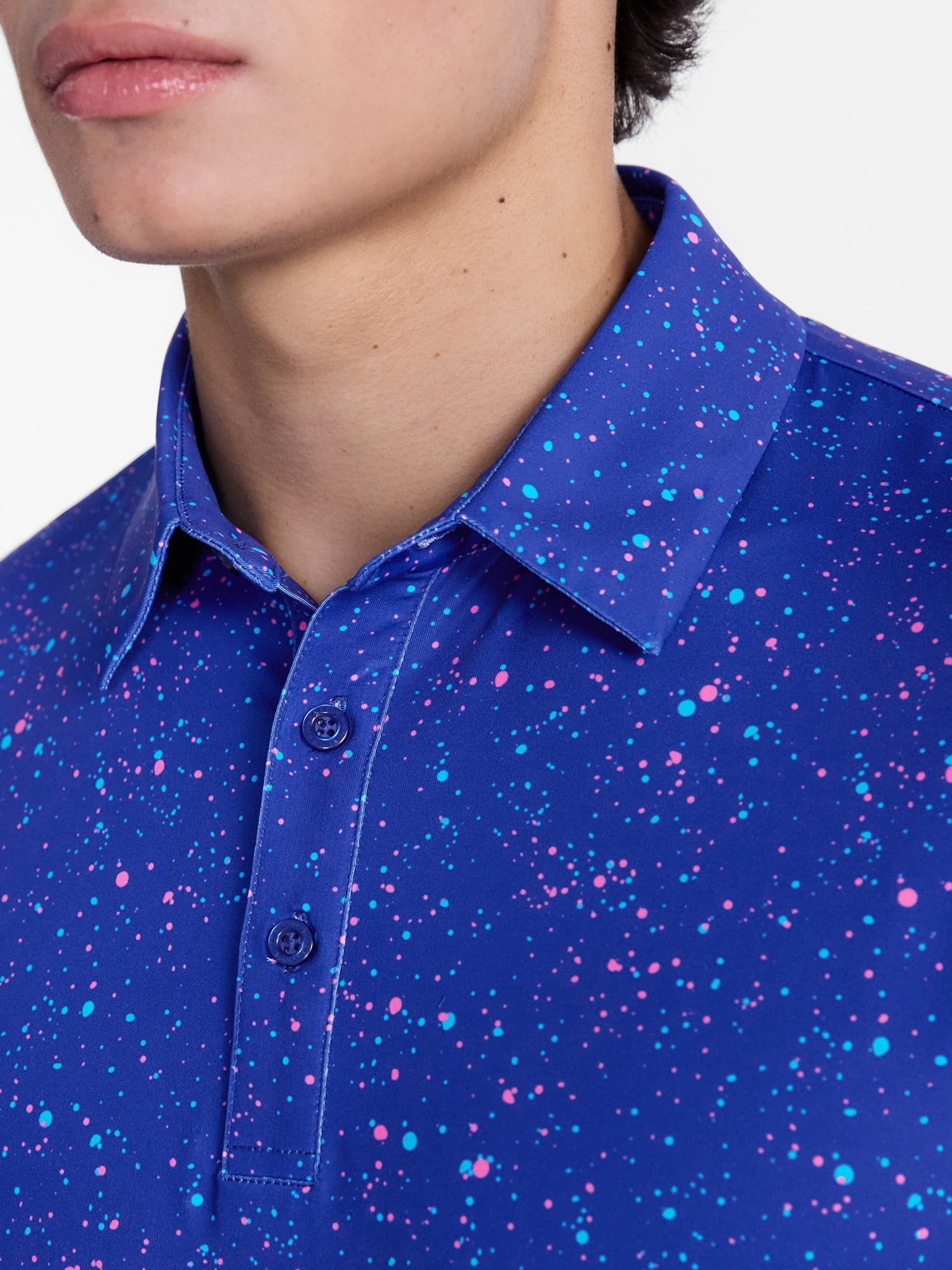 Birdie Bound Splatter Print Golf Polo Shirt, Men's Sizes XS-4XLT