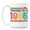 thumbnail image 1 of Vintage 1985 feat. Retro Sunset White Ceramic Birthday Coffee & Tea Mug (15oz), 1 of 6