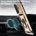 thumbnail image 6 of Heavy Duty Armor Case for Samsung Galaxy A23 4G, Hard PC + TPU Military Grade Shockproof Metal Magnetic Car Mount Cover with Camera Lens Sliding Ring Holder Bracket Case, Gold, 6 of 8