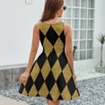 thumbnail image 6 of Black And Gold Harlequin Sundress Sleeveless Dress Summer Women Clothes Dress for Women Dresses, 6 of 7