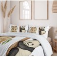 thumbnail image 6 of Ambesonne Animal Duvet Cover Set, Koala Panda Watercolor, 2-Calking, Beige Black, 6 of 7
