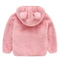 thumbnail image 5 of Juebong Cute Bear Ear Fleece Hoodie Fuzzy Zip Up Plush Coat Pink (3-4 T), 5 of 5