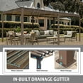 thumbnail image 4 of Domi Outdoor Living 10x20FT Louvered Pergola with Adjustable Steel Roof, Durable Metal Frame, Efficient Drainage System for Backyard, Garden and Lawn, Brown, 4 of 9