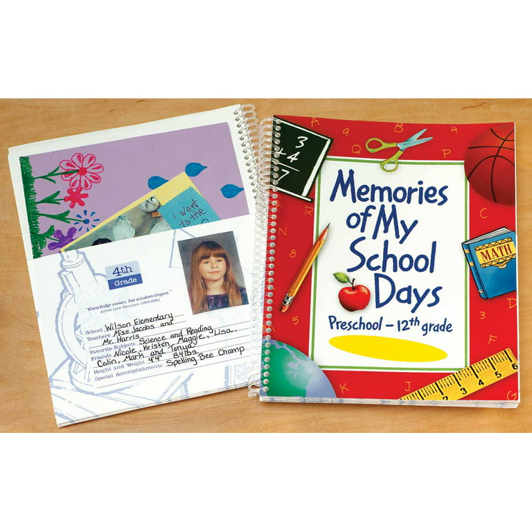 School Memory Book Album Keepsake Scrapbook Photo Kids Memories from  Preschool Through 12th Grade with Pockets for Storage Portfolio + Bonus 12  Slots to Paste Pictures - of School Pictures Grad etc.