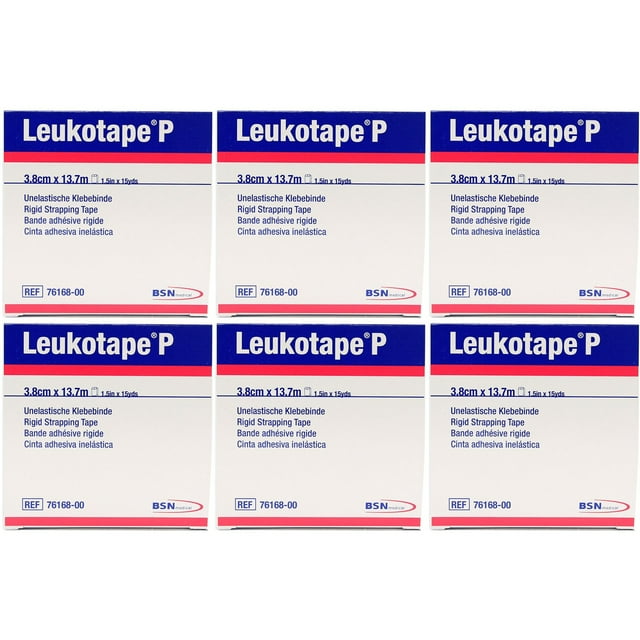 Leukotape P Sports Tape 1.5" x 15 Yards Pack of 6 Rolls