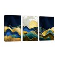 thumbnail image 1 of Cuadro Decorativo Tríptico Vertical Sol y Montaña Oro Canvas Revolution  Set De 3 Cuadros 25x38 cm, 1 of 5