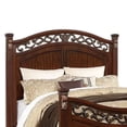 thumbnail image 3 of Benjara Miri Arched Carved Leaf King Size Bed - Oak Brown, 3 of 6