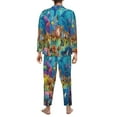 thumbnail image 5 of Bingfone Men'S Pajama Set 2 Piece Loungewear Pjs, Long Sleeve With Pajama Pants-Sea World, 5 of 9