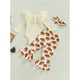thumbnail image 4 of Canis Newborn Baby Girls Cotton Tops Romper Floral Pants 3Pcs Outfits Set Clothes, 4 of 15