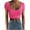 Hot Pink, variant on Fesfesfes Workout Shirt Fashion Women Summer Half Sleeve Pullover Color Casual Blouse Tops Womens Workout Tops XS(US:2)