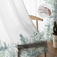 thumbnail image 5 of Sheer Curtains 96 inches Long, Watercolor Green Eucalyptus Leaves Abstract Art Plant Light Filtering Sheer Window Curtains Rod Pocket Voile Drapes for Bedroom Living Room, 52"W x 96"L 2 Panels, 5 of 7