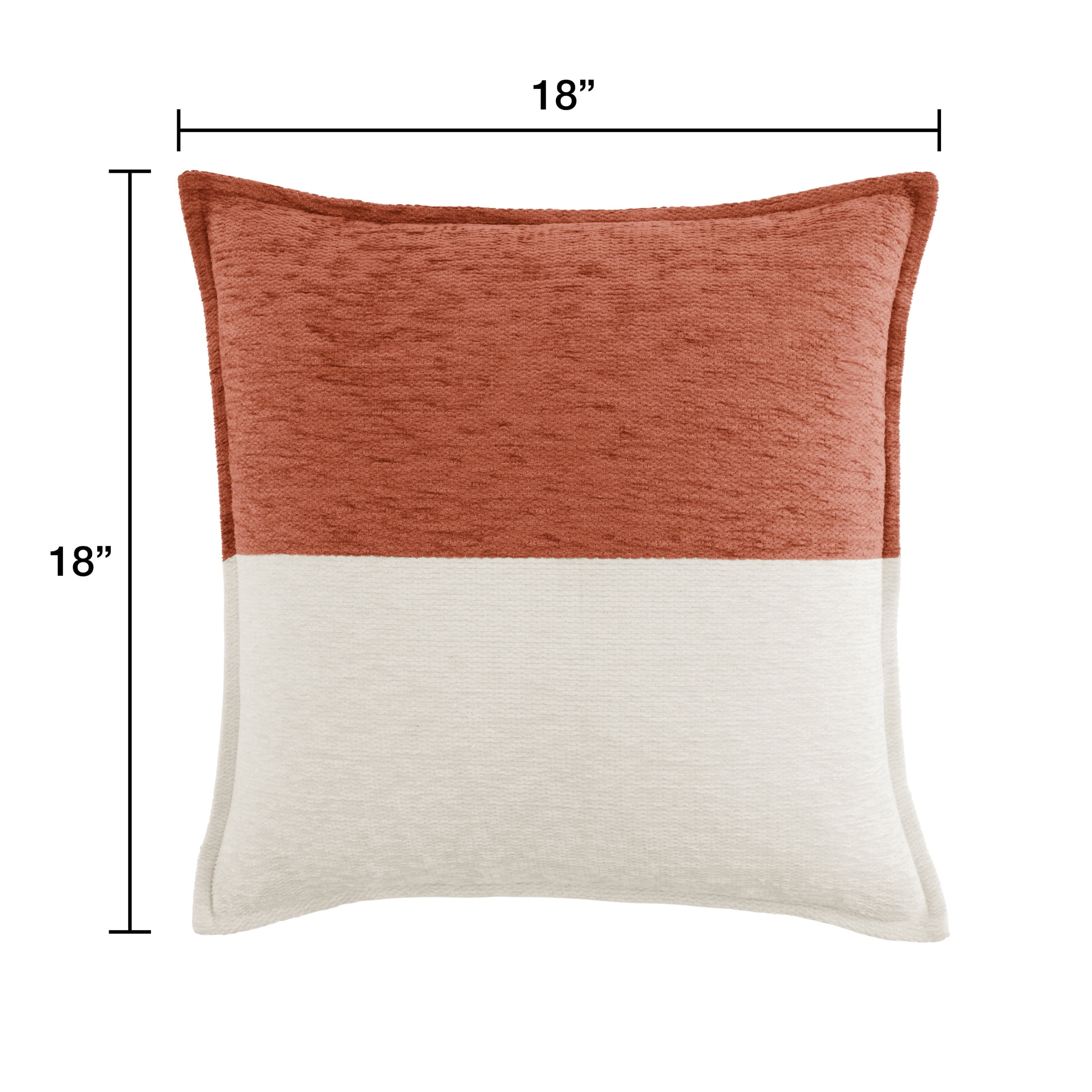 (2 pack) Mainstays 18" x 18" Two-Toned Red Canyon Polyester Cotton Square Decorative Throw Pillow
