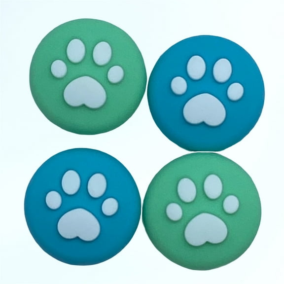 JenDore Green & Blue 4Pcs Paw Silicone Thumb Grip Caps for Nintendo Switch