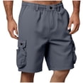 thumbnail image 3 of Jinhomg Big and Tall Cargo Shorts for Men Relaxed Fit Non-Iron Workout Shorts Moisture Wicking Quick Dry Work Short with Multi-Pockets Dark Gray,M, 3 of 7