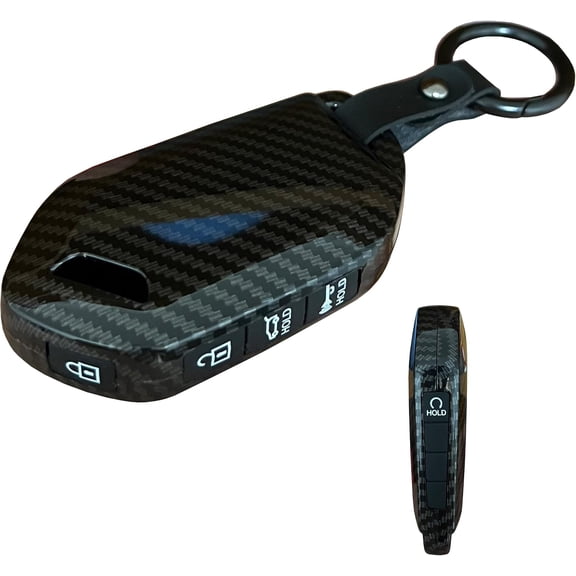 Key Fob Cover Compatible with Kia Telluride Sorento 5 Button ABS Plastic Silicone Keychain Case Holder Protector,Black