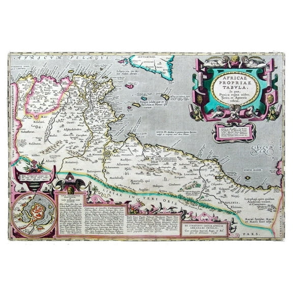 Historic Map - Africa Ancient - Ortelius 1570 - 32.75 x 23 - Vintage Wall Art