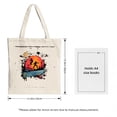 thumbnail image 3 of Vibrant Canvas Tote Bag with Colorful Sunset Design Silhouetted Jumpers Perfect for Shopping Travel & Parties, 3 of 4