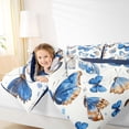 thumbnail image 4 of Homewish Retro Rustic Butterfly Full Size Comforter Sets,Bohemain Style Bedding Comforter Set,White Blue Bedding Sets For Kids,Super Cozy Room Decor Reversible,3 Pieces, 4 of 8