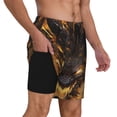 thumbnail image 2 of Fotbe Cool Black Gold Dragon Men’s Swim Trunks Quick Dry Swim Shorts Board Shorts with Mesh Lining-X-Large, 2 of 9