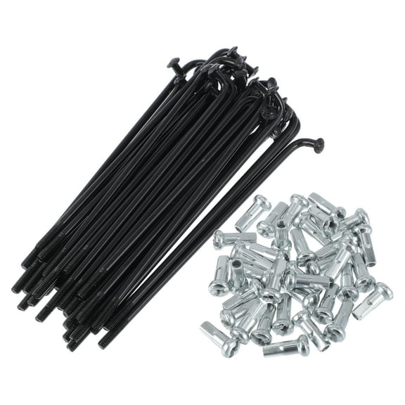 1 Set Universal Bicycle Spokes 13G 80mm Length Bike Wheel Spokes Nipple Black 45 Steel