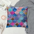 thumbnail image 2 of Mermaid Scales Pillow Case,Watercolor Mermaid Fish Scales Design Satin Cushion Cover Square Standard Home DecorativeMultiple specifications&nbsp;, 2 of 5