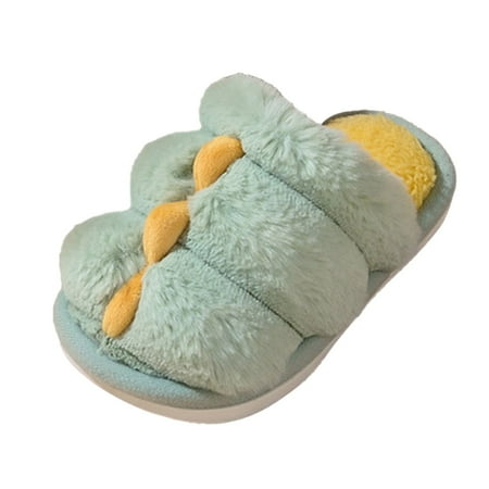 

XINSHIDE Shoes Fashion Autumn And Winter Cute Boys And Girls Slippers Flat Bottom Round Toe Soft And Comfortable Cartoon Dinosaur Shape Casual Kids Shoes