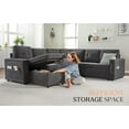 thumbnail image 2 of VANACC 110 inch Sleeper Sofa with USB & Cup Holders, U-Shaped Couches for Living Room- Linen, 2 of 5