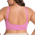 thumbnail image 7 of Guluxicc Bras for Women Lace Bralette with Underwire V Neck Support Push Up Everyday Bras, Pink, 4XL, 7 of 7