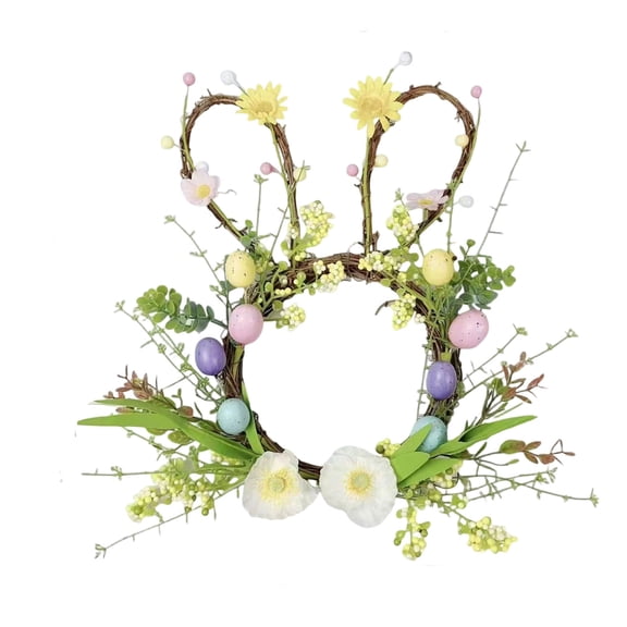 Easter Clearance! YZEGDCH Easter Bunny Eggs Wreath, Outdoor Wreath Hangers, Outdoor Indoor Fireplace Window Wall Hanging Decor