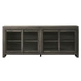 thumbnail image 3 of Walker Edison Modern Window Pane TV Stand/Sideboard with Sliding Doors, Black Oak, 3 of 17