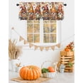 thumbnail image 2 of Valances for Windows, Thanksgiving Autumn Gnomes Leaves Watercolor Pumpkin Rod Pocket Short Window Valance Curtains Holiday Window Treatment for Kitchen Living Room Bathroom, 60"x18", 2 of 6