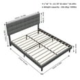 thumbnail image 5 of Upholstered Platform Bed, Queen Size Bed Frame Panel Bed - 43 inch Faux Leather Bedroom Platform w/LED Light Headboard 16 Color Changing LED Lights, 5 of 10