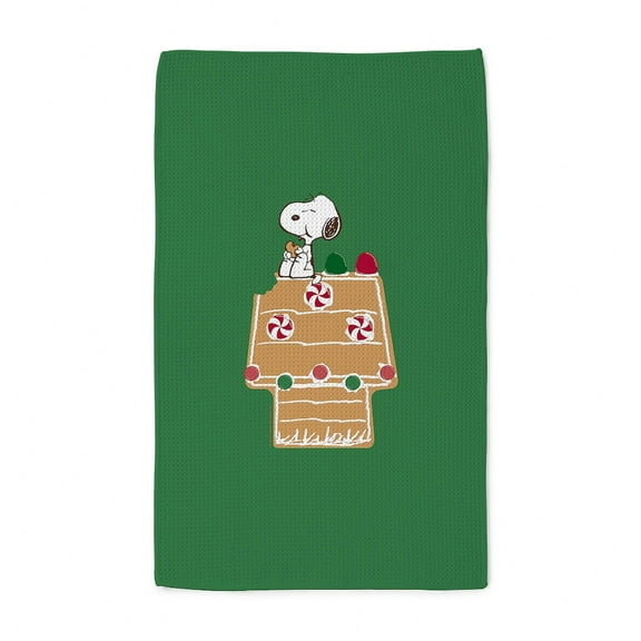 CafePress - Snoopy Gingerbread House Snacking - Tea Towel