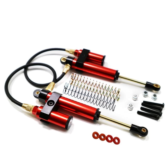 Bewildely RCGOFFLOW-amortiguador de presión negativa de alta resistencia, aleación de aluminio, 2 uds., para 1/10 Rc, amortiguador de presión Kits de construcción modelo Rojo