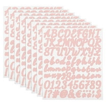 Uxcell 8 Sheet 672 Pcs Self Adhesive Vinyl Letter Number Stickers Kit (Pink, 1 Inch)