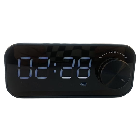 Mini Altavoz Bluetooth Bajo Pesado Reloj Despertador Dual Altavoz Inalámbrico Portátil con Pantalla LED Azul