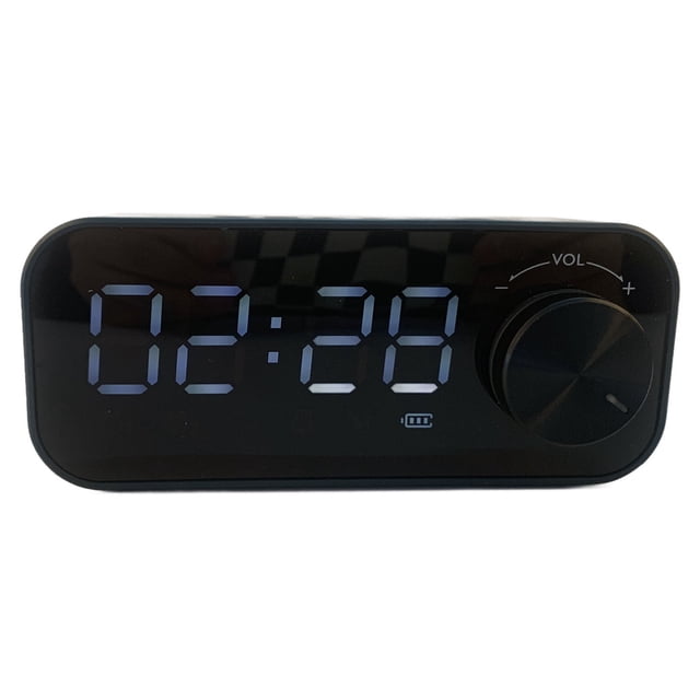 Mini Altavoz Bluetooth Bajo Pesado Reloj Despertador Dual Altavoz Inalámbrico Portátil con Pantalla LED Azul