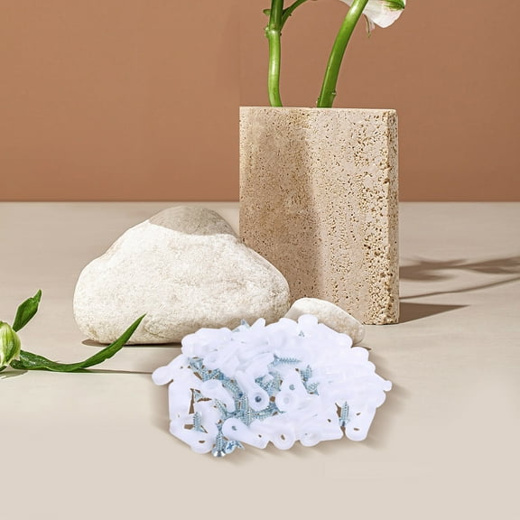 HOOWIFFY 60pcs Frameless Display Cabinet Glass Clip for White Plastic Door Glass Clips