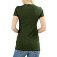 thumbnail image 3 of Women's & Juniors Basic Round Crew Neck Short Sleeve Stretch Cotton Spandex T-Shirts, 3 of 3