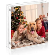 NIUBEE 4x4 Picture Frame, Clear Double Sided Acrylic Photo Frames with Gift Box Package