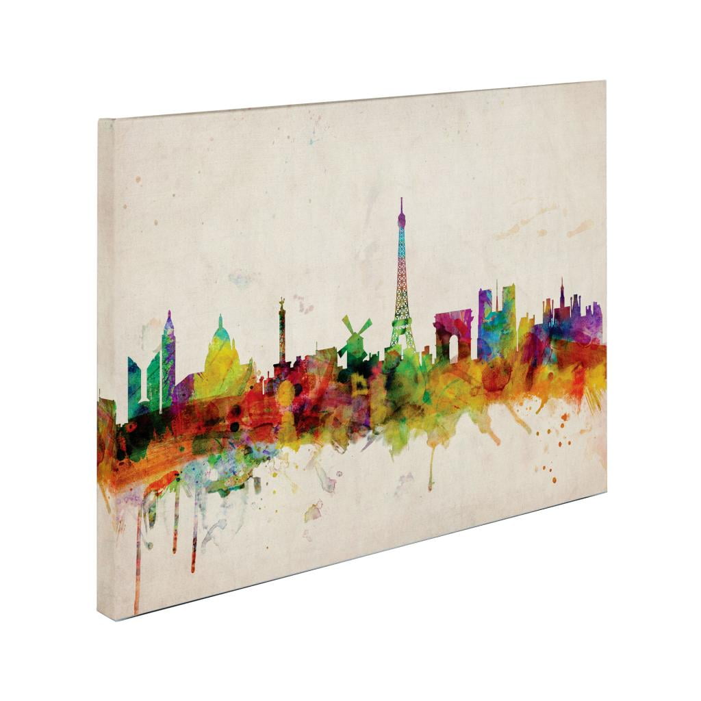 Trademark Art 'Paris Skyline' Canvas Art by Michael Tompsett
