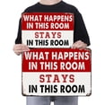 thumbnail image 2 of Letrero Chapa Metal Con Texto en Inglés "What Happens In This Room" Pintura Hierro Rectangular 40x30cm, 2 of 9