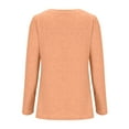 thumbnail image 5 of Fall Saving! HVOBTTY Women's Long Sleeved T Shirt, Fall and Winter Tops for Women, Women's Casual Solid Color Crew Neck Long Sleeve Drop Shoulder Layering Pullover Top Orange, Orange, 5 of 5
