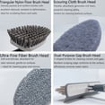 thumbnail image 6 of Susuzi 4 in 1 Stainless Steel Shower Cleaning Brush with Long Handle Grout Brush, Gray, New, 4 Total Count, 6 of 12