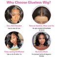 thumbnail image 4 of Glueless Wigs Human Hair Pre Plucked Pre Cut 4x4 Body Wave Bob Wig Human Hair Glueless Wigs Pre Plucked Pre Cut Natural Hairline 150% Density Natural Color (10 Inch) 4x4 Body Wave Wig, 4 of 5